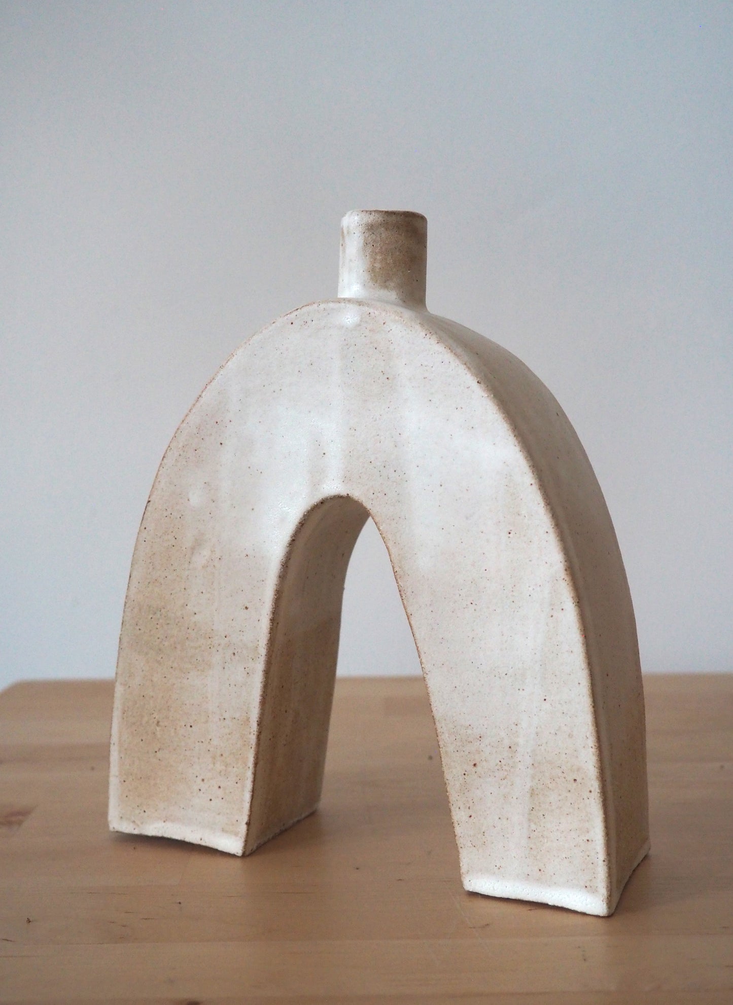 Oatmeal Glaze Arch Vase