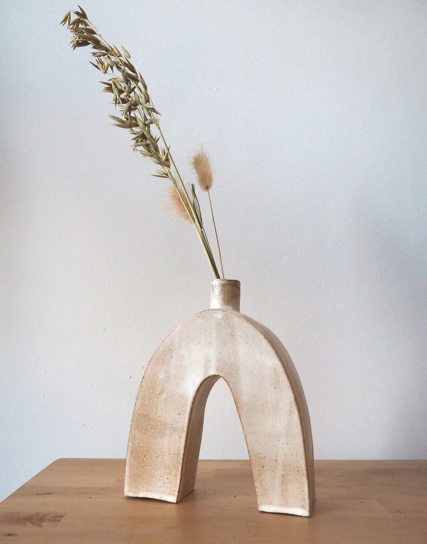 Oatmeal Glaze Arch Vase